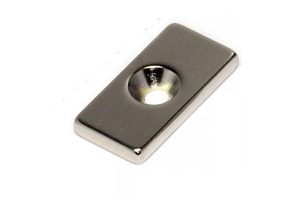 neodymium countersunk block magnets 20x10x3mm