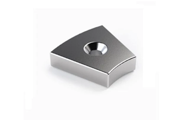 neodymium segment arc magnets with countersunk hole