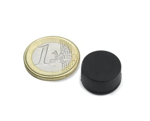 Rubber Coated Neodymium Disc Magnets Ø 16,8 mm, Thickness 9,4 mm, Holds Approx. 3.7 kg