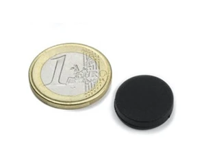 Rubber Coated Disc Neodymium Magnets Ø 16,8 mm, Thickness 4,4 mm, Holds Approx. 1,5 kg