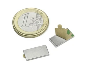 Neodymium Block Magnets With Self-Adhesive 15x8x1mm