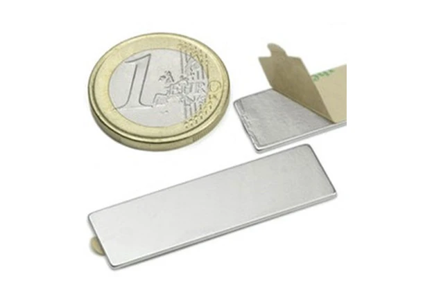 neodymium block magnets with adhesive backing 40x12x1mm