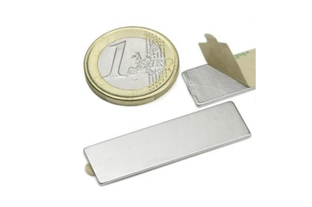 flat neodymium bar magnets with adhesive backing 40x12x1mm