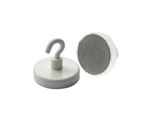 Ferrite (Ceramic) Magnetic Hooks 20x6mm (With White Painted)