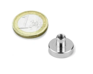 Internal (Female) Thread Neodymium Pot Magnets D16x5mm