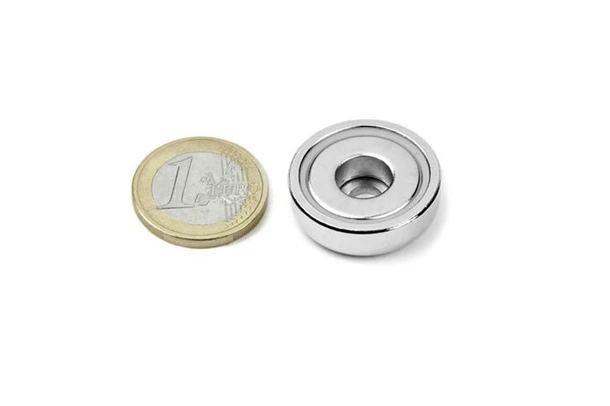neodymium pot magnets with cylindrical hole 25mm