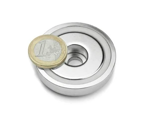 Neodymium Pot Magnets With Cylindrical Hole 48mm