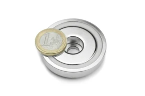 Neodymium Pot Magnets With Cylindrical Hole 48mm