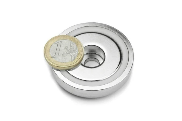 neodymium pot magnets with cylindrical hole 48mm