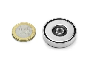 32mm Flat Neodymium Pot Magnets With Screw Hole