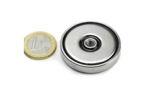 42mm Flat Neodymium Pot Magnets With Screw Hole