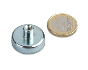 Internal Threaded Ferrite Pot Magnets With Threaded Bushing 25x7mm