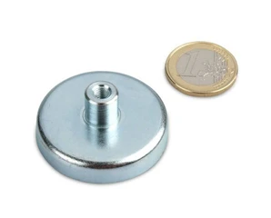 Internal Threaded Ferrite Pot Magnets With Threaded Bushing 50x10mm