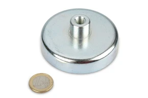 Internal Threaded Ferrite Pot Magnets With Threaded Bushing 80x18mm
