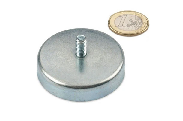 external threaded ferrite pot magnets 63x14mm