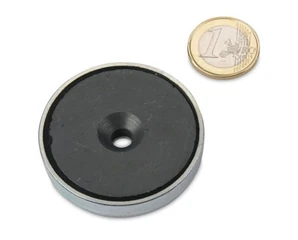 Ferrite Countersunk Pot Magnets 50x10mm