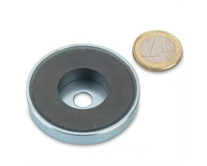 Ferrite Pot Magnets With Bore Hole 50x10mm