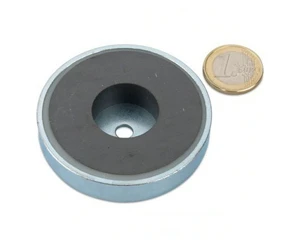 Ferrite Pot Magnets With Borehole 63x14mm