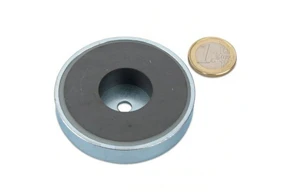 Ferrite Pot Magnets With Borehole 63x14mm
