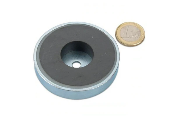 ferrite pot magnets with borehole 63x14mm