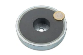 Ferrite Pot Magnets With Borehole 100x22mm