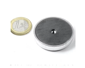 Ferrite Pot Magnets With Threaded Screw Hole 40x8mm