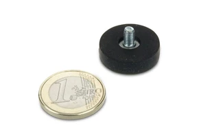 Rubber Coated Pot Magnets 22x6mm (With Thread M4x6, Hold 5kgs)