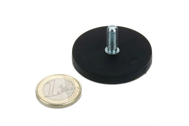external threaded rubber coated base magnets 43mm