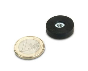 Rubber Coated Mounting Magnets 22x6mm Hold 3.5kgs