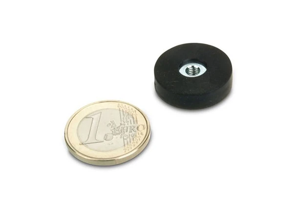 internal thread rubber coated base magnets 22mm
