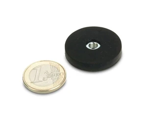 Rubber Coated Mounting Magnets 31x6mm Hold 8kgs