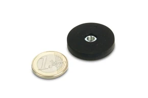 Rubber Coated Mounting Magnets 31x6mm Hold 8kgs