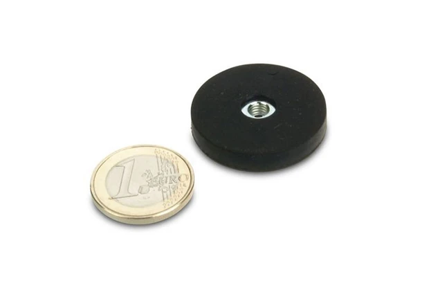 internal thread rubber coated base magnets 31mm