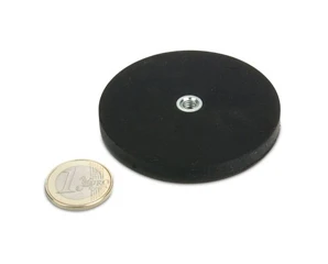 Rubber Coated Mounting Magnets 66x8mm Hold 22kgs