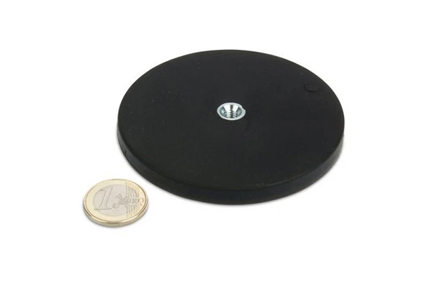 internal thread rubber coated base magnets 88mm