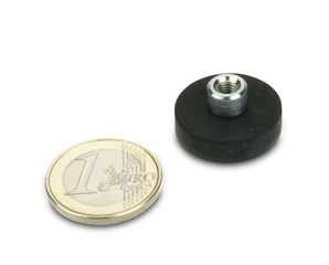Internal Threaded Rubber Coated Base Magnets With Threaded Bushing-22mm