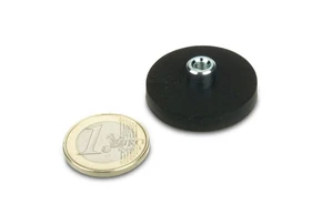 Internal Threaded Rubber Coated Base Magnets With Threaded Bushing-31mm