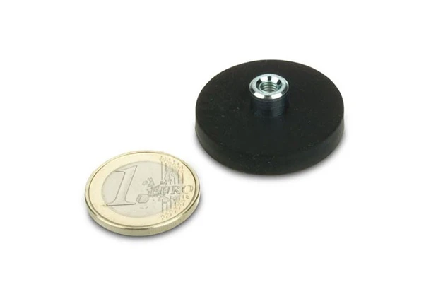 rubber coated base magnets with threaded bushing 31mm