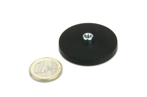 Internal Threaded Rubber Coated Base Magnets With Threaded Bushing-43mm