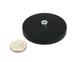 Internal Threaded Rubber Coated Base Magnets With Threaded Bushing-66mm