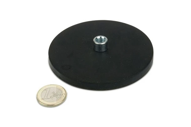 rubber coated base magnets with threaded bushing 88mm