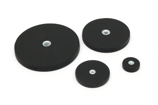 Rubber Coated Mounting Magnets With Internal Threads